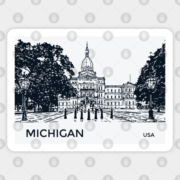 Michigan State USA Sticker by Lakeric